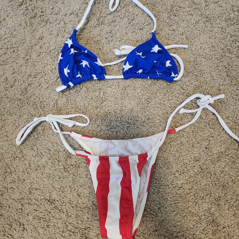 Patriotic Triangle String Bikini size SMALL